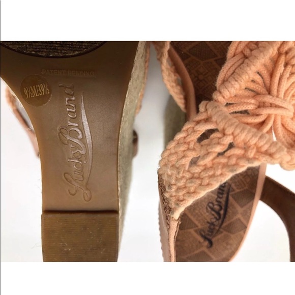 LUCKY BRAND Crochet Wedge Strap Heels Espadrilles - Picture 7 of 8